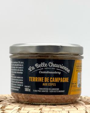 Landterrine med svampe
