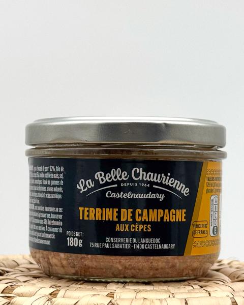 Landterrine med svampe